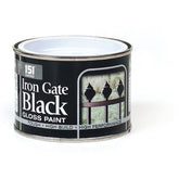 12X Iron Gate Black Gloss Paint Tin 180ml